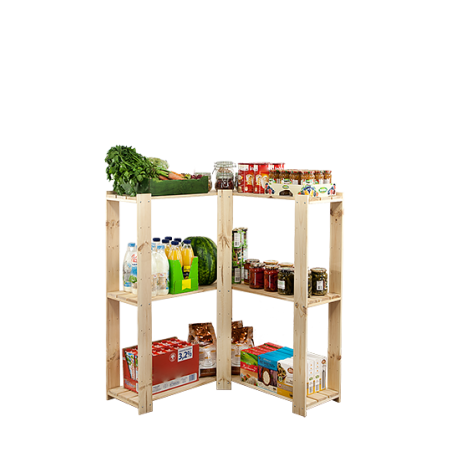 Regał drewniany do spiżarni z półką ażurową Maxi 3Z