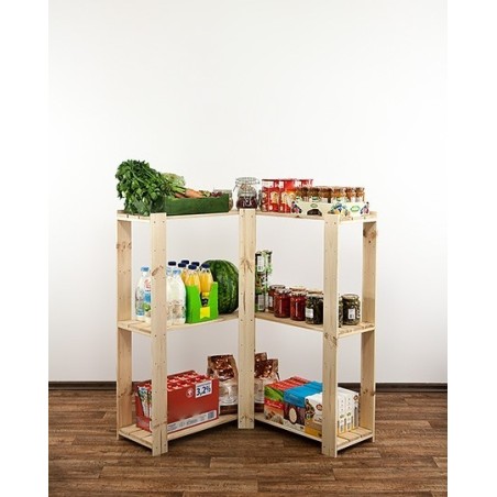 Regał drewniany do spiżarni z półką ażurową Maxi 3Z