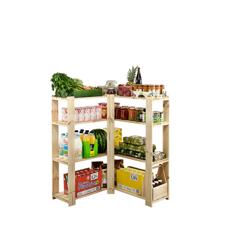 Regał drewniany do zabudowy z półką ażurową  Maxi 3Z+