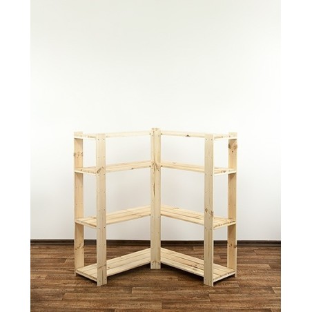 Regał drewniany do zabudowy z półką ażurową  Maxi 3Z+