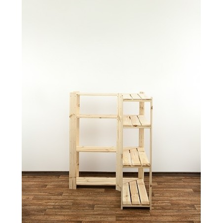 Regał drewniany do zabudowy z półką ażurową  Maxi 3Z+