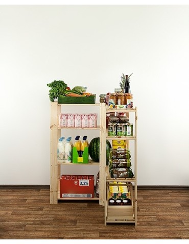 seria MAXI - Regał drewniany do zabudowy z półką ażurową  Maxi 3Z+ - product 4