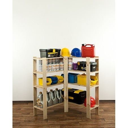 Regał drewniany do zabudowy z półką ażurową  Maxi 3Z+