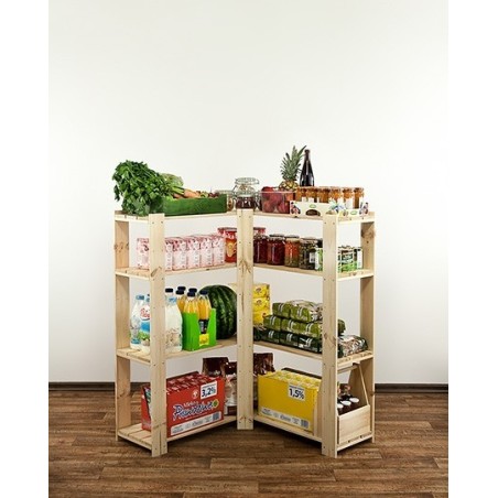 Regał drewniany do zabudowy z półką ażurową  Maxi 3Z+