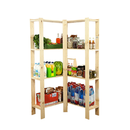 Regał drewniany do warsztatu z półką ażurową Maxi 4Z