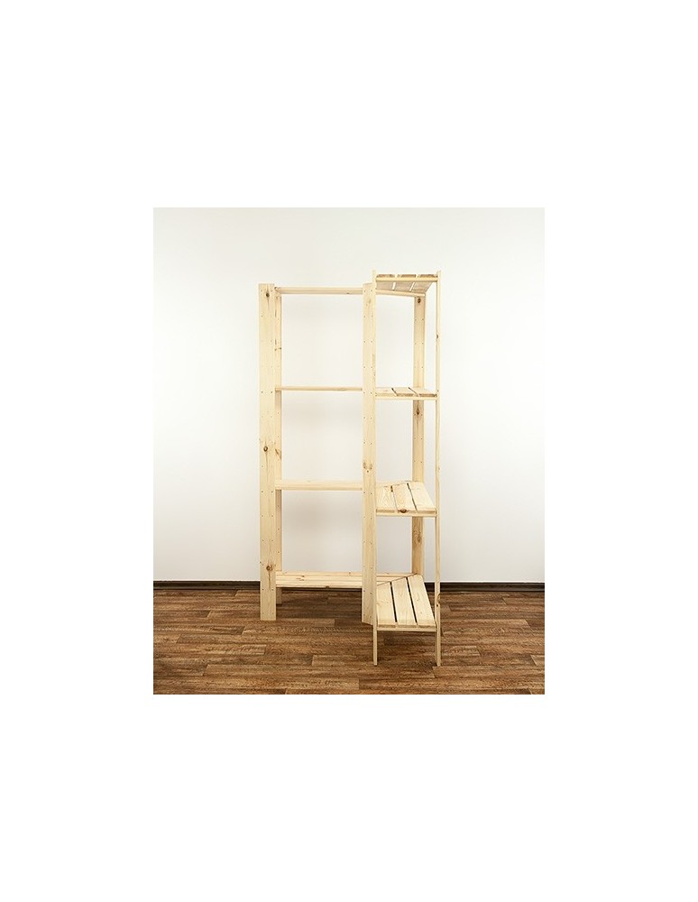 seria MAXI - Regał drewniany do warsztatu z półką ażurową Maxi 4Z - product MODO24.PL 2