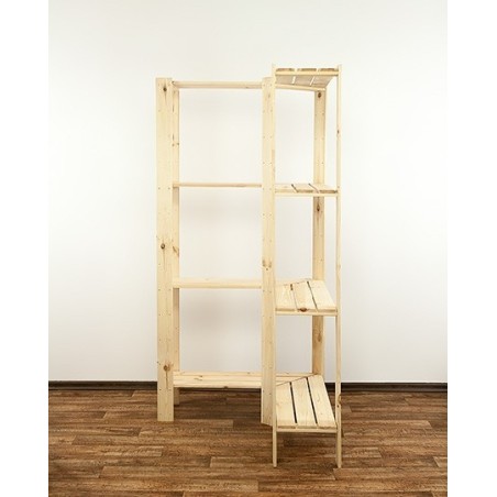 Regał drewniany do warsztatu z półką ażurową Maxi 4Z