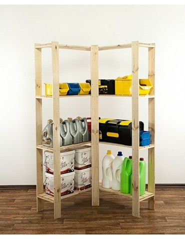 seria MAXI - Regał drewniany do warsztatu z półką ażurową Maxi 4Z - product 4