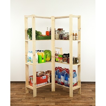 Regał drewniany do warsztatu z półką ażurową Maxi 4Z