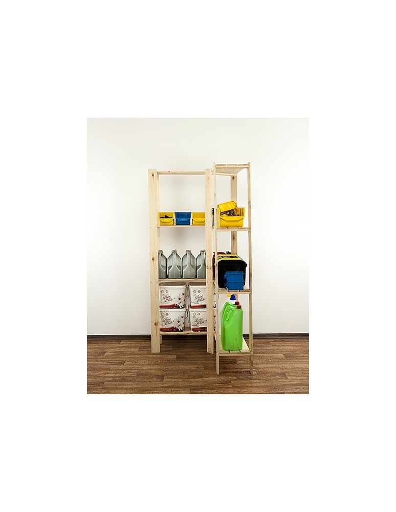 seria MAXI - Regał drewniany do warsztatu z półką ażurową Maxi 4Z - product MODO24.PL 7