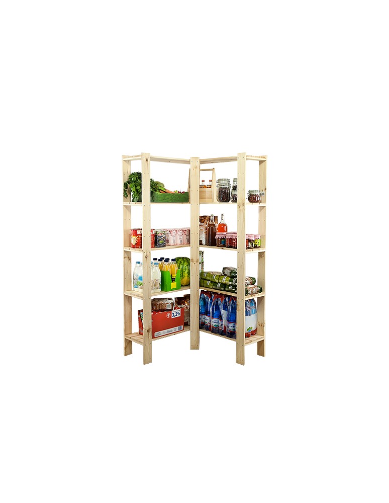 seria MAXI - Regał drewniany do piwnicy z półką ażurową  Maxi 4Z+ - produkt MODO24.PL 1