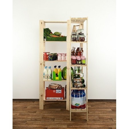 Regał drewniany do piwnicy z półką ażurową  Maxi 4Z+