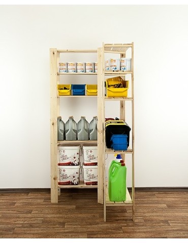 seria MAXI - Regał drewniany do piwnicy z półką ażurową  Maxi 4Z+ - product 7