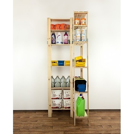 Regał drewniany modułowy z półką ażurową  Maxi 6Z