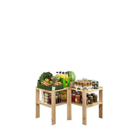 Regał drewniany do spiżarni z półką ażurową Maxi 2W