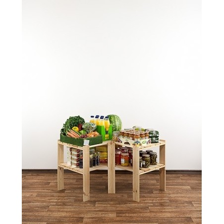 Regał drewniany do spiżarni z półką ażurową Maxi 2W