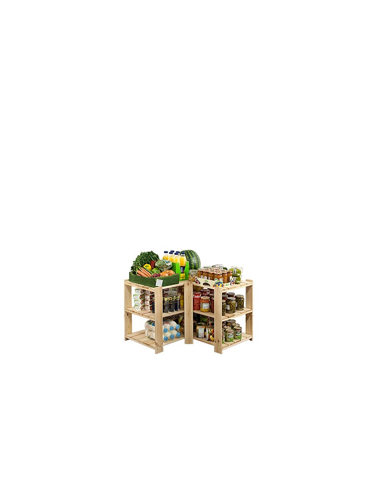 seria MAXI - Regał drewniany do zabudowy z półką ażurową  Maxi 2W+ - produkt MODO24.PL 1