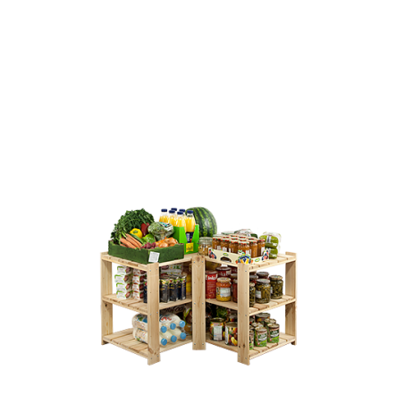 Regał drewniany do zabudowy z półką ażurową  Maxi 2W+