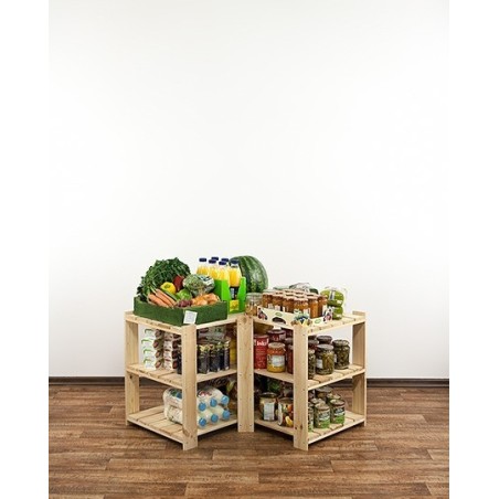 Regał drewniany do zabudowy z półką ażurową  Maxi 2W+