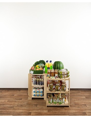 seria MAXI - Regał drewniany do zabudowy z półką ażurową  Maxi 2W+ - product 6