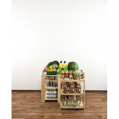 Regał drewniany do zabudowy z półką ażurową  Maxi 2W+