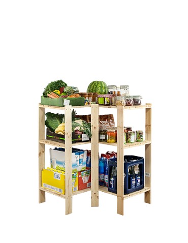 Regał drewniany do warsztatu z półką ażurową  Maxi 3W