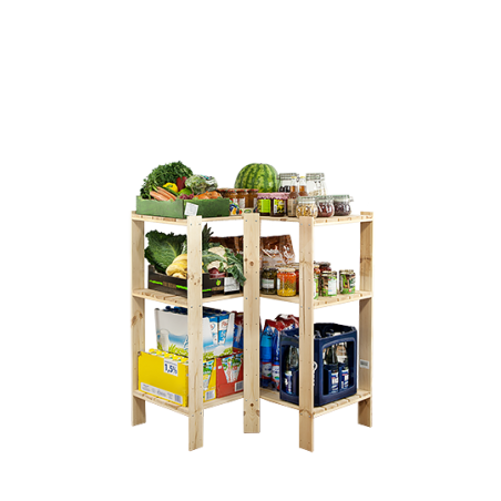 Regał drewniany do warsztatu z półką ażurową  Maxi 3W