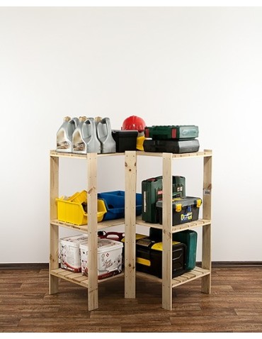 seria MAXI - Regał drewniany do warsztatu z półką ażurową  Maxi 3W - product 3