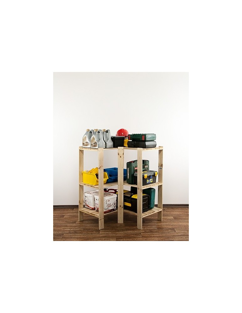 seria MAXI - Regał drewniany do warsztatu z półką ażurową  Maxi 3W - product MODO24.PL 3