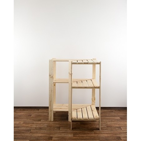 Regał drewniany do warsztatu z półką ażurową  Maxi 3W