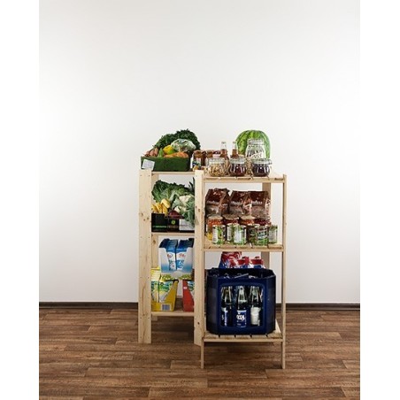 Regał drewniany do warsztatu z półką ażurową  Maxi 3W