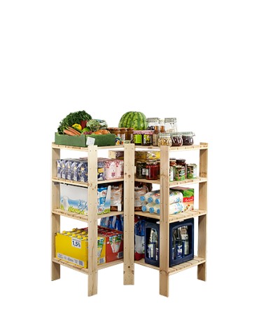 Regał drewniany do piwnicy z półką ażurową Maxi 3W+