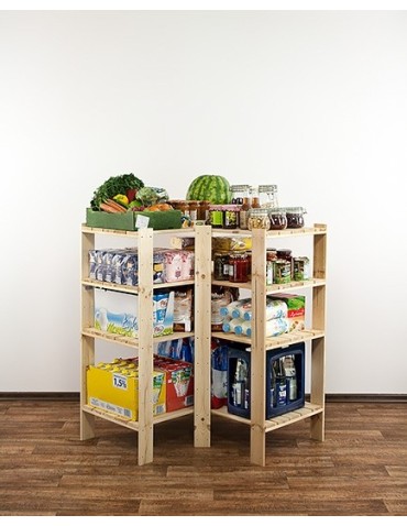 seria MAXI - Regał drewniany do piwnicy z półką ażurową Maxi 3W+ - product 3