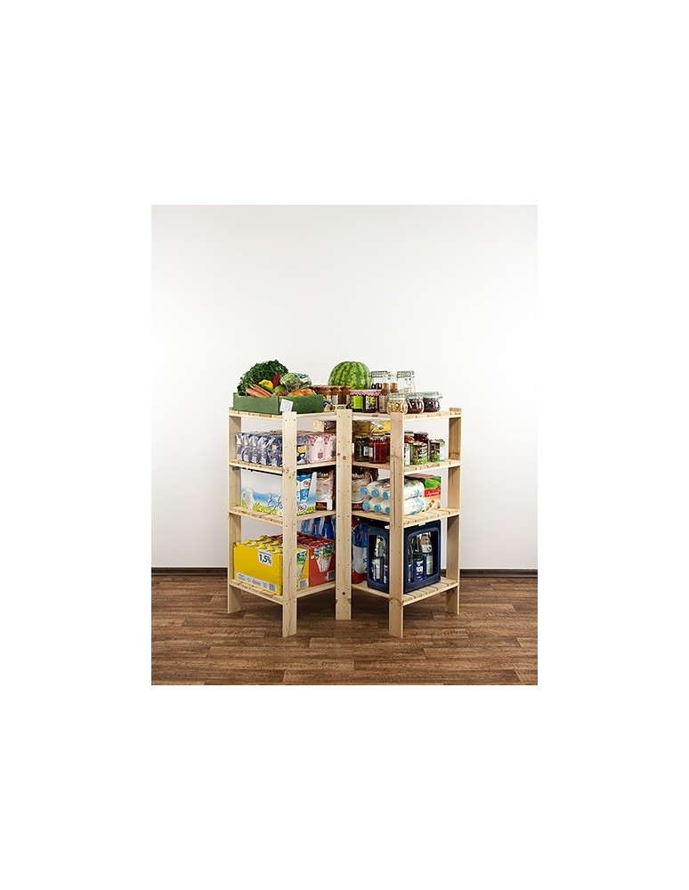 seria MAXI - Regał drewniany do piwnicy z półką ażurową Maxi 3W+ - product MODO24.PL 3