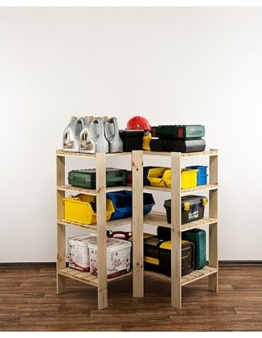 seria MAXI - Regał drewniany do piwnicy z półką ażurową Maxi 3W+ - product 4