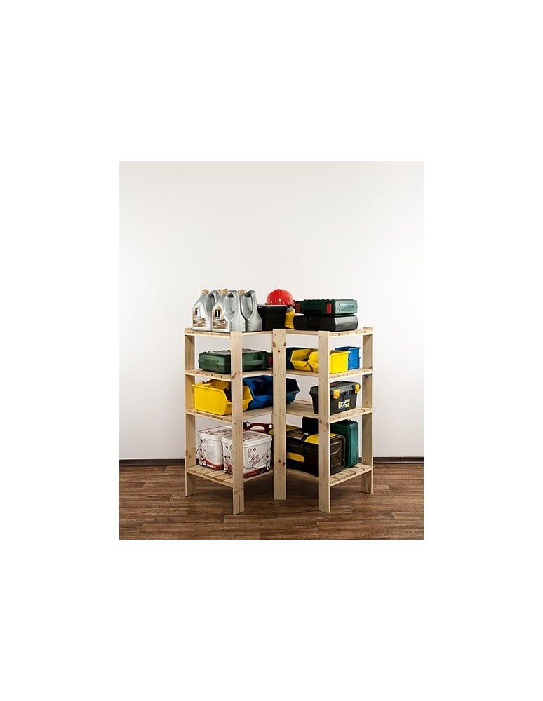 seria MAXI - Regał drewniany do piwnicy z półką ażurową Maxi 3W+ - product MODO24.PL 4