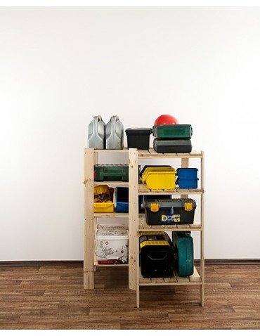 seria MAXI - Regał drewniany do piwnicy z półką ażurową Maxi 3W+ - product 5