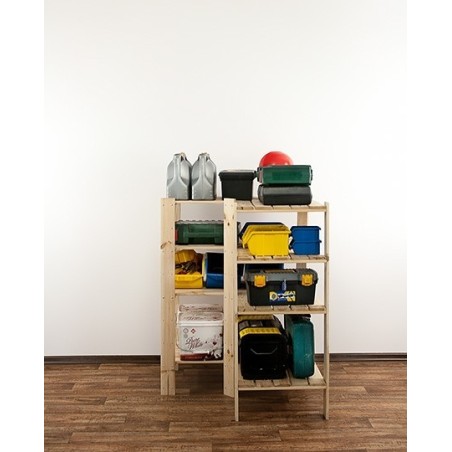 Regał drewniany do piwnicy z półką ażurową Maxi 3W+