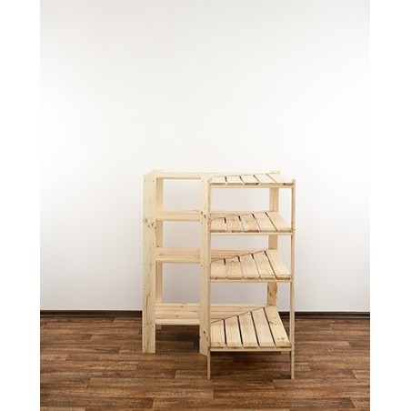 Regał drewniany do piwnicy z półką ażurową Maxi 3W+