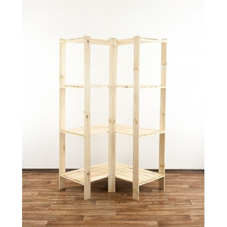 Regał drewniany modułowy z półką ażurową  Maxi 4W