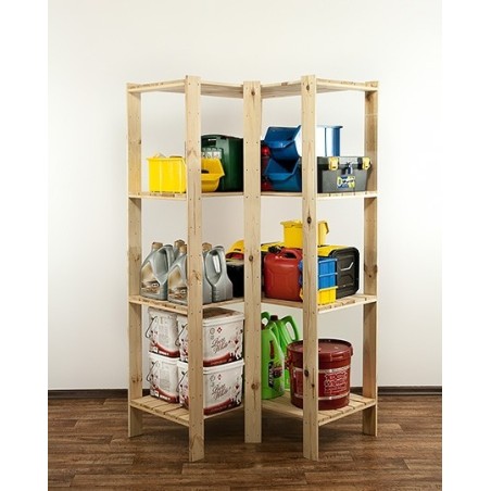 Regał drewniany modułowy z półką ażurową  Maxi 4W