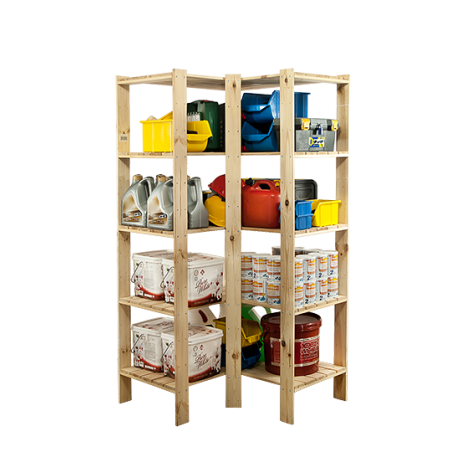 Regał drewniany do spiżarni z półką ażurową  Maxi 4W+