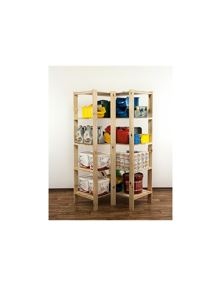 seria MAXI - Regał drewniany do spiżarni z półką ażurową  Maxi 4W+ - product MODO24.PL 2