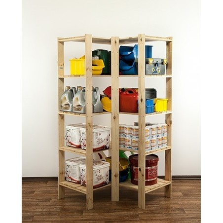 Regał drewniany do spiżarni z półką ażurową  Maxi 4W+