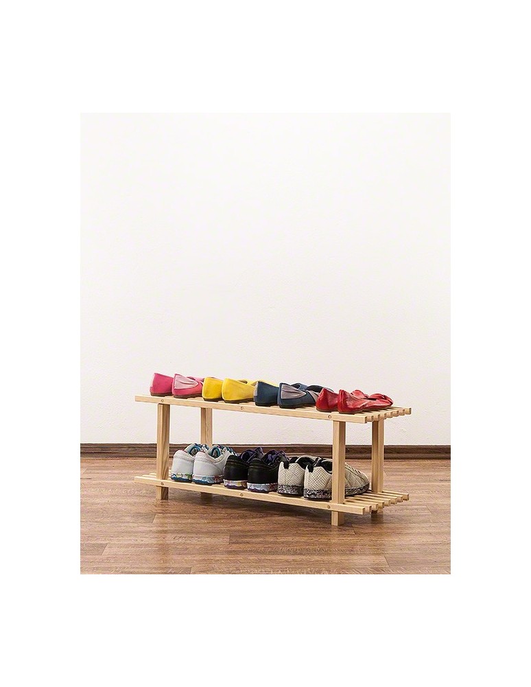 Stojaki na obuwie/ stojaki na buty/ półka RBO - Dwupiętrowy regał na obuwie ▪ RBO-2 ▪ Naturalne drewno sosnowe - product MODO24.PL 3