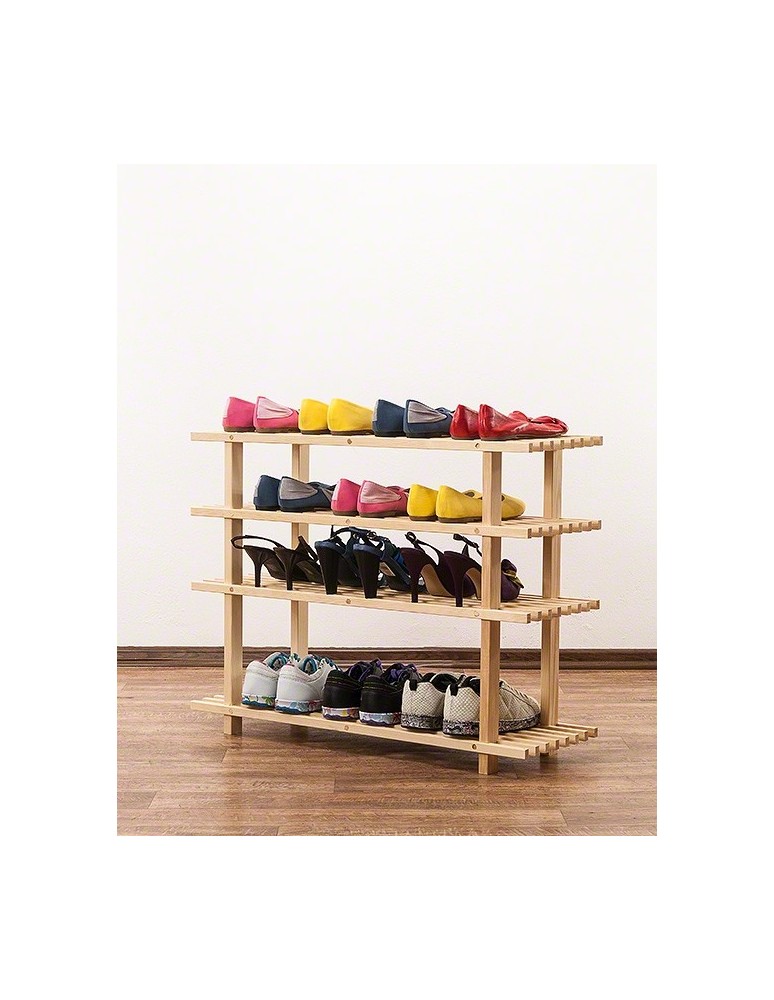 Stojaki na obuwie/ stojaki na buty/ półka RBO - Drewniany stojak na buty 4 poziomy RBO-4 Naturalny - product MODO24.PL 2