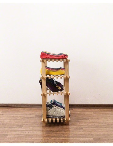 Stojaki na obuwie/ stojaki na buty/ półka RBO - Drewniany stojak na buty 4 poziomy RBO-4 Naturalny - product 3