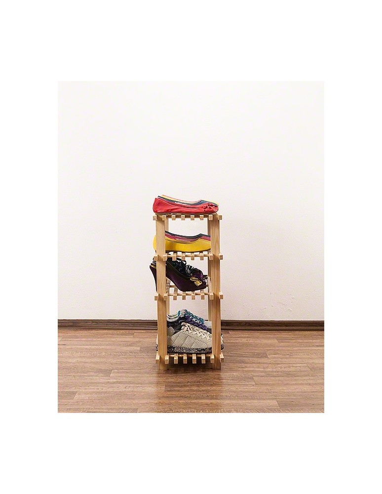 Stojaki na obuwie/ stojaki na buty/ półka RBO - Drewniany stojak na buty 4 poziomy RBO-4 Naturalny - product MODO24.PL 3