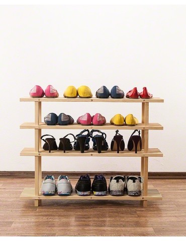Stojaki na obuwie/ stojaki na buty/ półka RBO - Drewniany stojak na buty 4 poziomy RBO-4 Naturalny - product 6