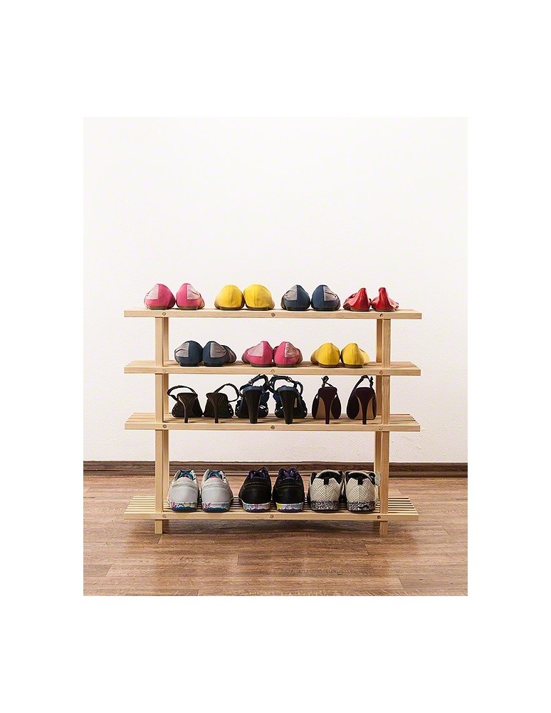 Stojaki na obuwie/ stojaki na buty/ półka RBO - Drewniany stojak na buty 4 poziomy RBO-4 Naturalny - product MODO24.PL 6
